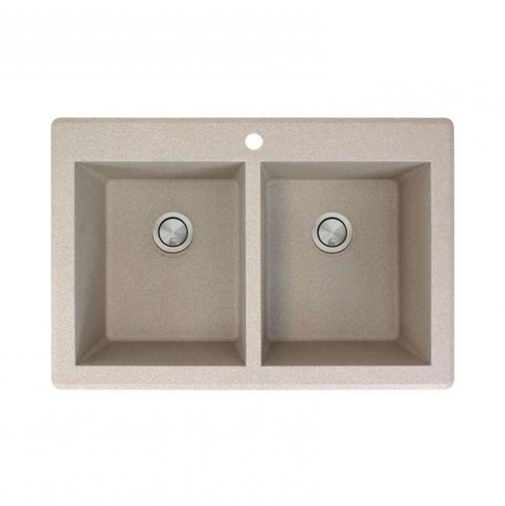 Transolid SilQ Granite Eql Dbl DI Cafe Latte 1-hole