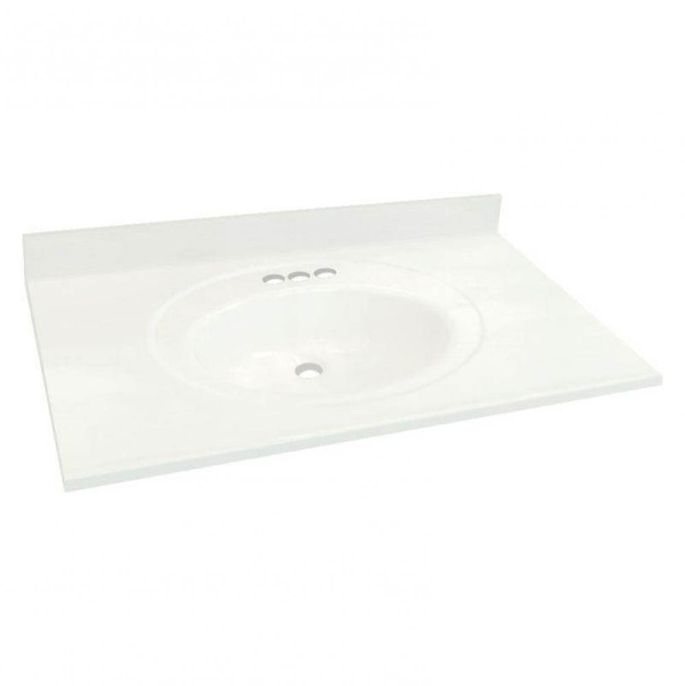 Transolid Samson 37x22 Cult Marble Solid White 4''