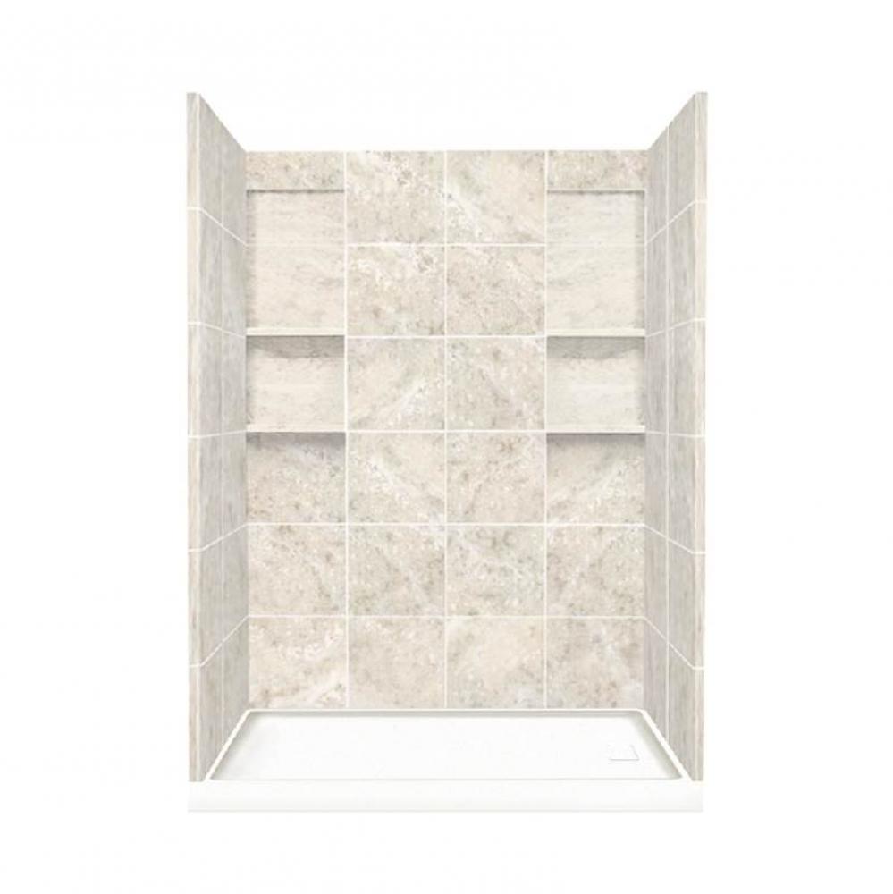30'' x 60'' x 83'' Solid Surface Right-Hand Alcove Shower Kit in Sil