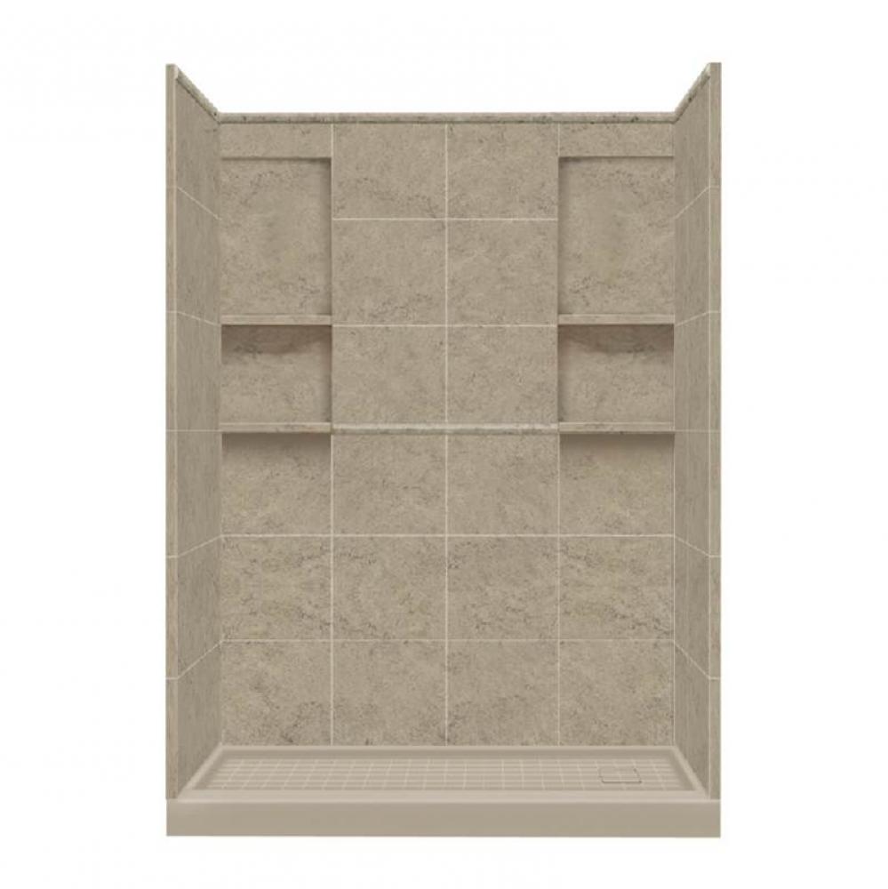 30'' x 60'' x 83'' Solid Surface Right-Hand Alcove Shower Kit in San