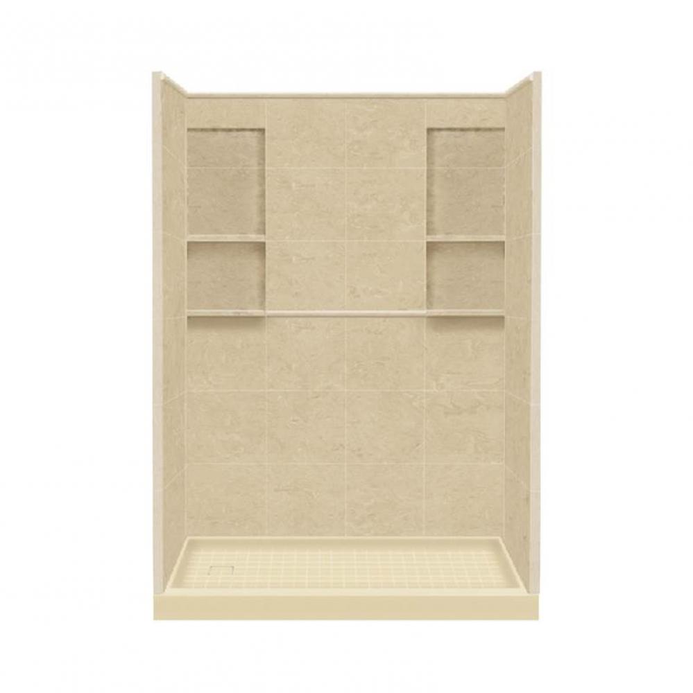 32'' x 60'' x 83'' Solid Surface Left-Hand Alcove Shower Kit in Almo