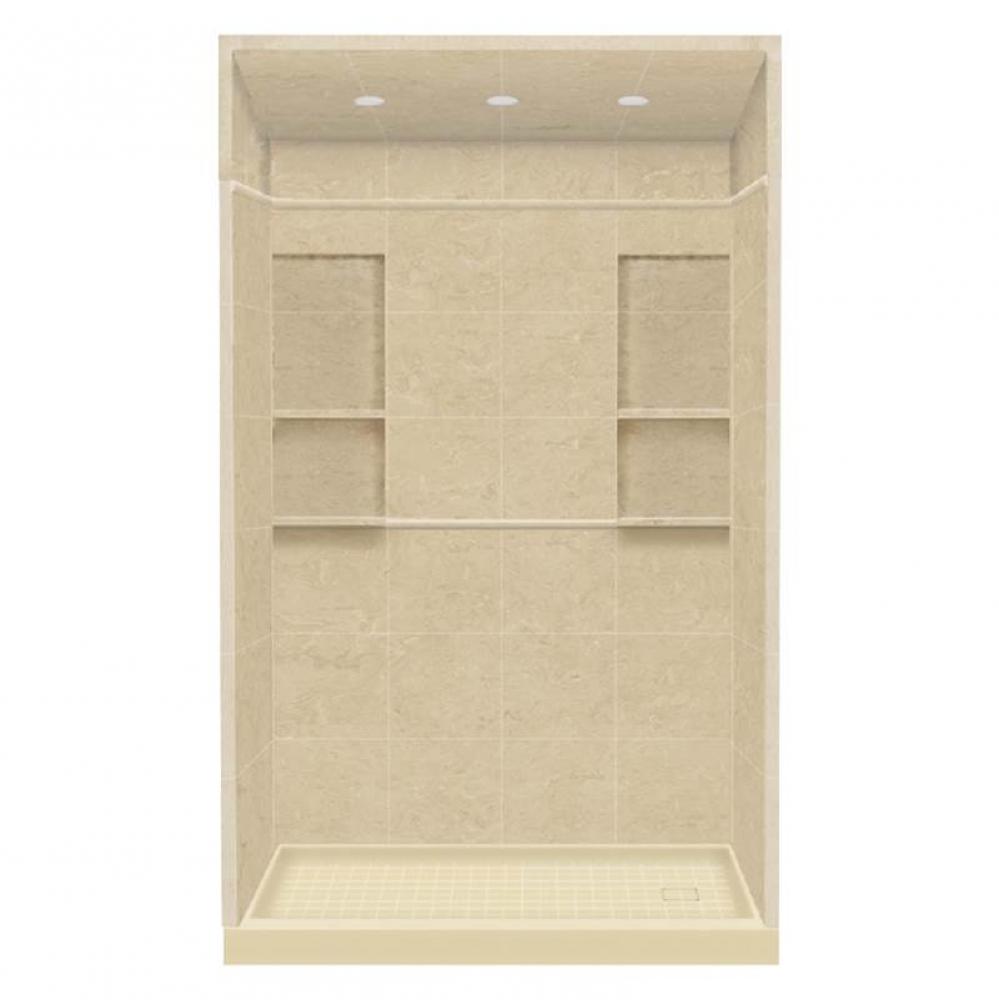 32'' x 60'' x 95.75'' Solid Surface Right-Hand Alcove Shower Kit wit