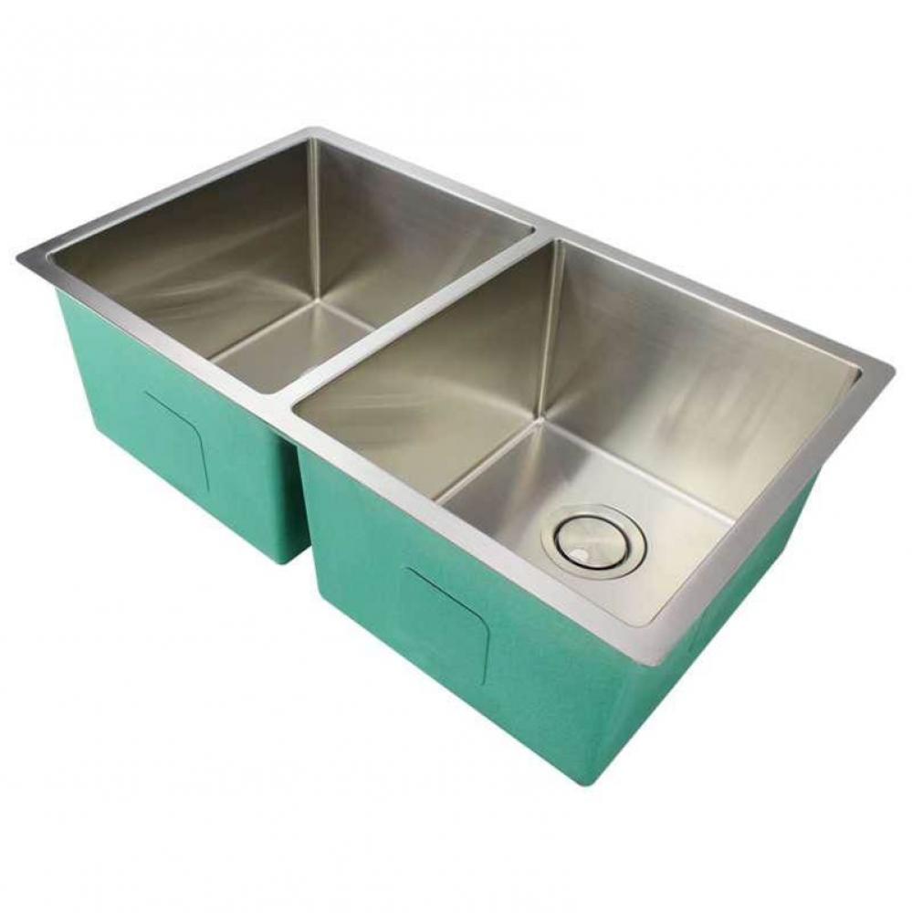 Diamond Titan 16 Gauge Stainless Steel 32-in Undermount Kitchen Sink with Taper