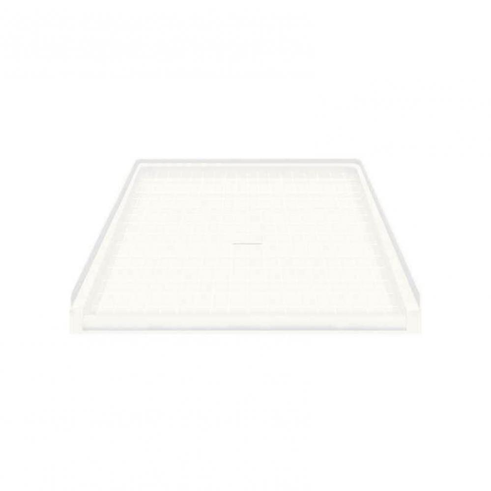 Solid Surface 39-in x 38-in Barrier Free Shower Base with Center Drain
