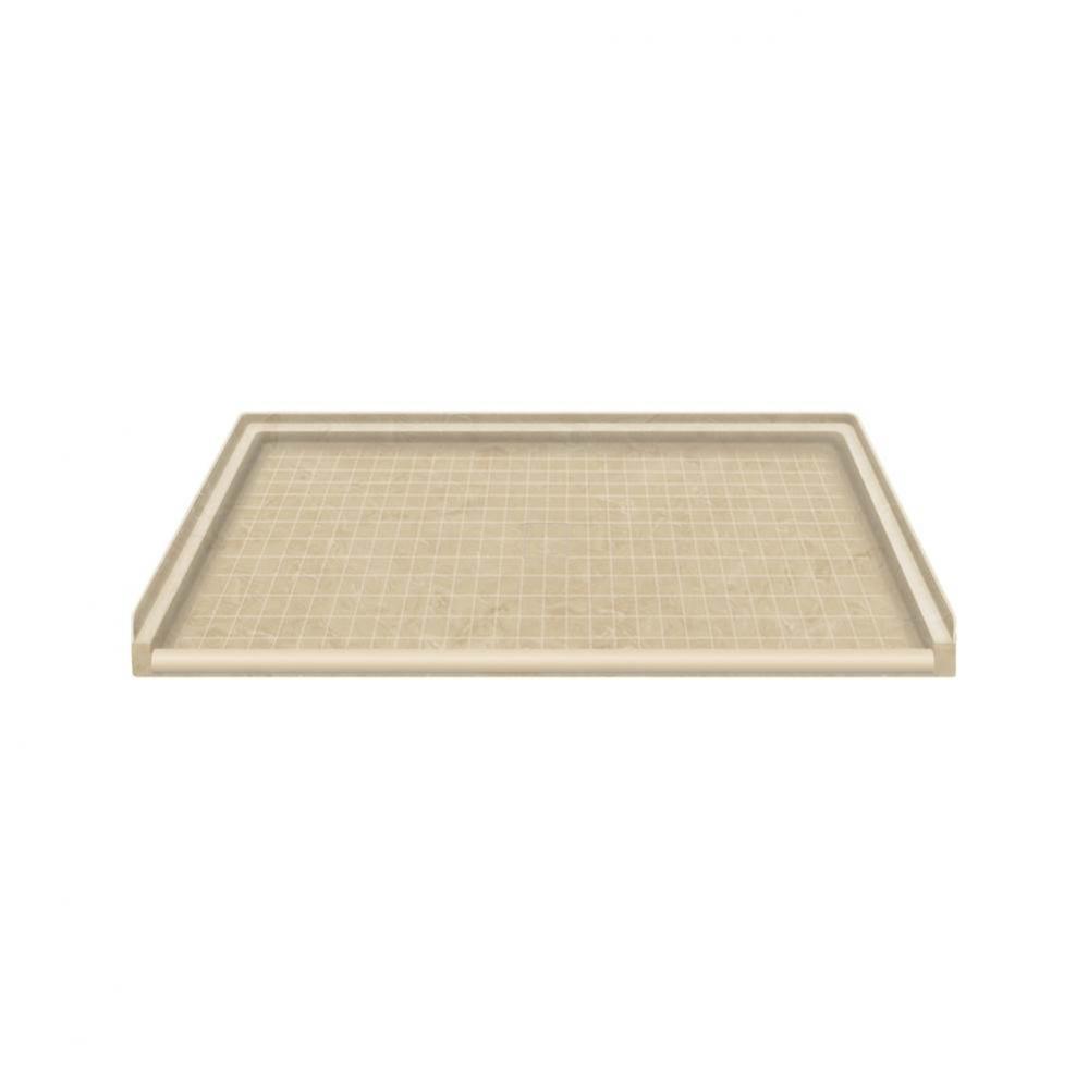 63.5'' x 37.75'' Solid Surface Barrier-Free Shower Base in Almond Sky