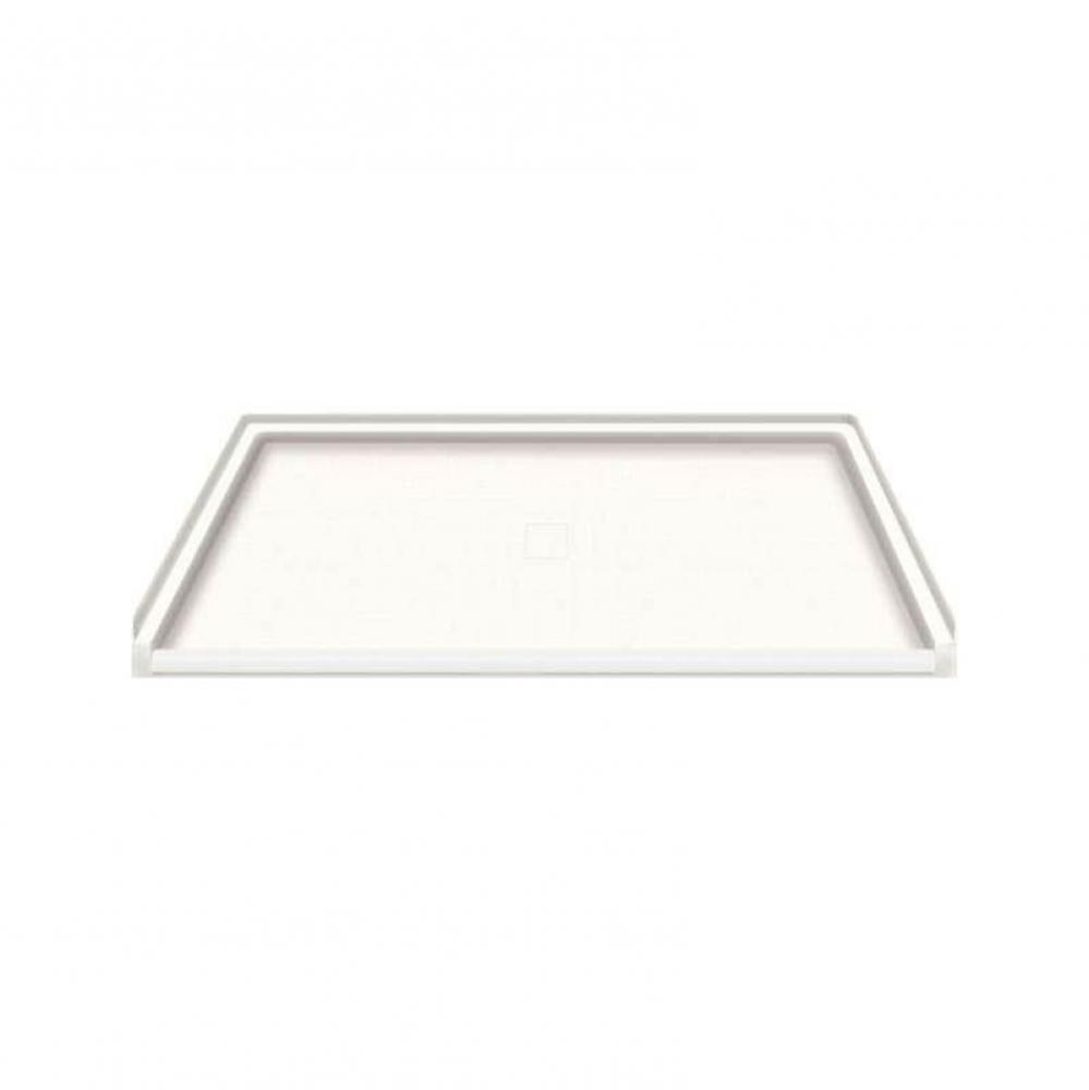 Solid Surface 63-in x 38-in Barrier Free Shower Base with Center Drain