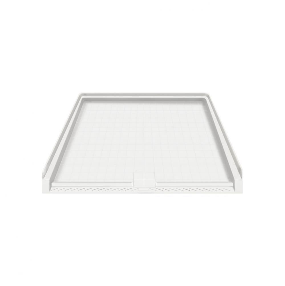 39.5'' x 37.75'' Solid Surface Barrier-Free Right-Hand Shower Base in White
