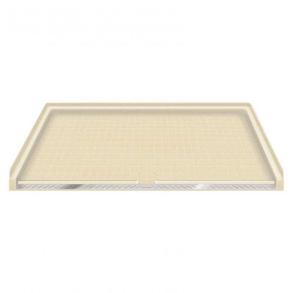 63.5'' x 37.75'' Solid Surface Barrier-Free Right-Hand Shower Base in Almond
