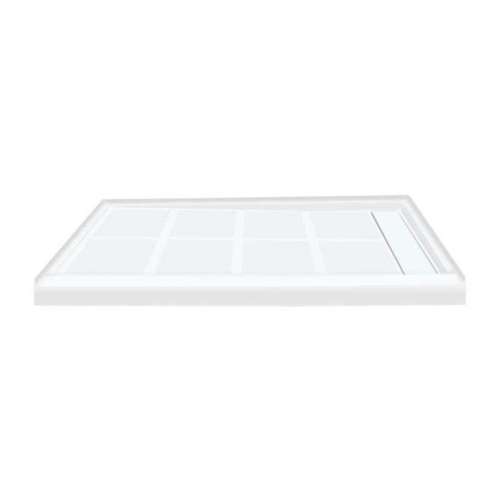 Linear 48-in x 32-in Rectangular Alcove Shower Base with Right Hand Drain
