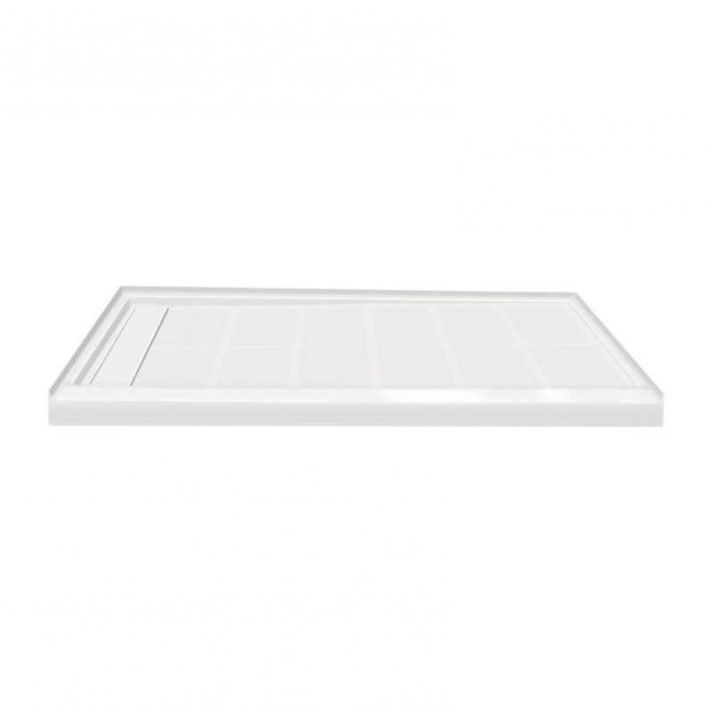 Linear 60-in x 30-in Rectangular Alcove Shower Base with Left Hand Drain