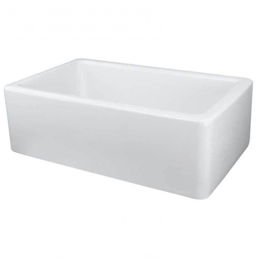 Porter 30in x 18in Undermount Single Bowl Farmhouse Fireclay Kitchen Sink, In White