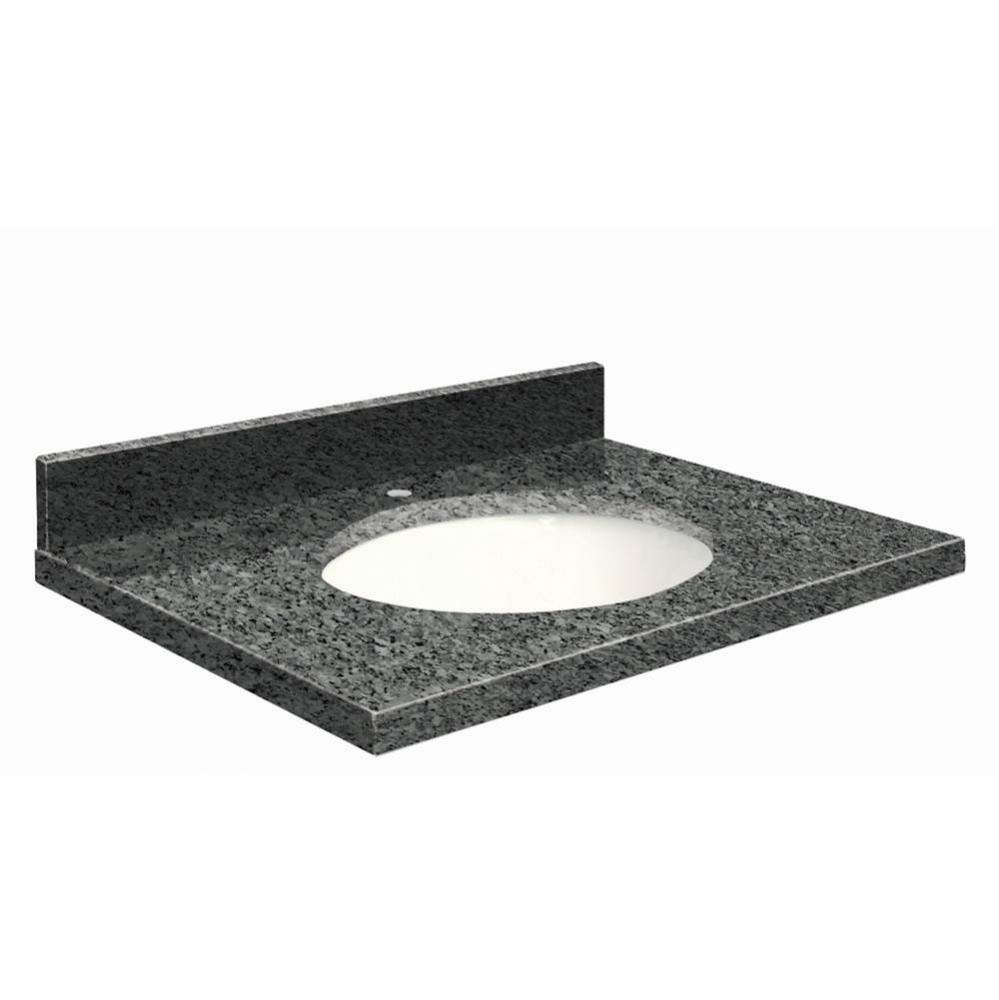 Granite 25-in x 19-in Bathroom Vanity Top with Eased Edge, Single Faucet Hole, and White Bowl in B