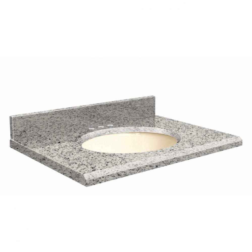 Granite 31-in x 22-in Bathroom Vanity Top with Beveled Edge, 8-in Centerset, and Biscuit Bowl in R