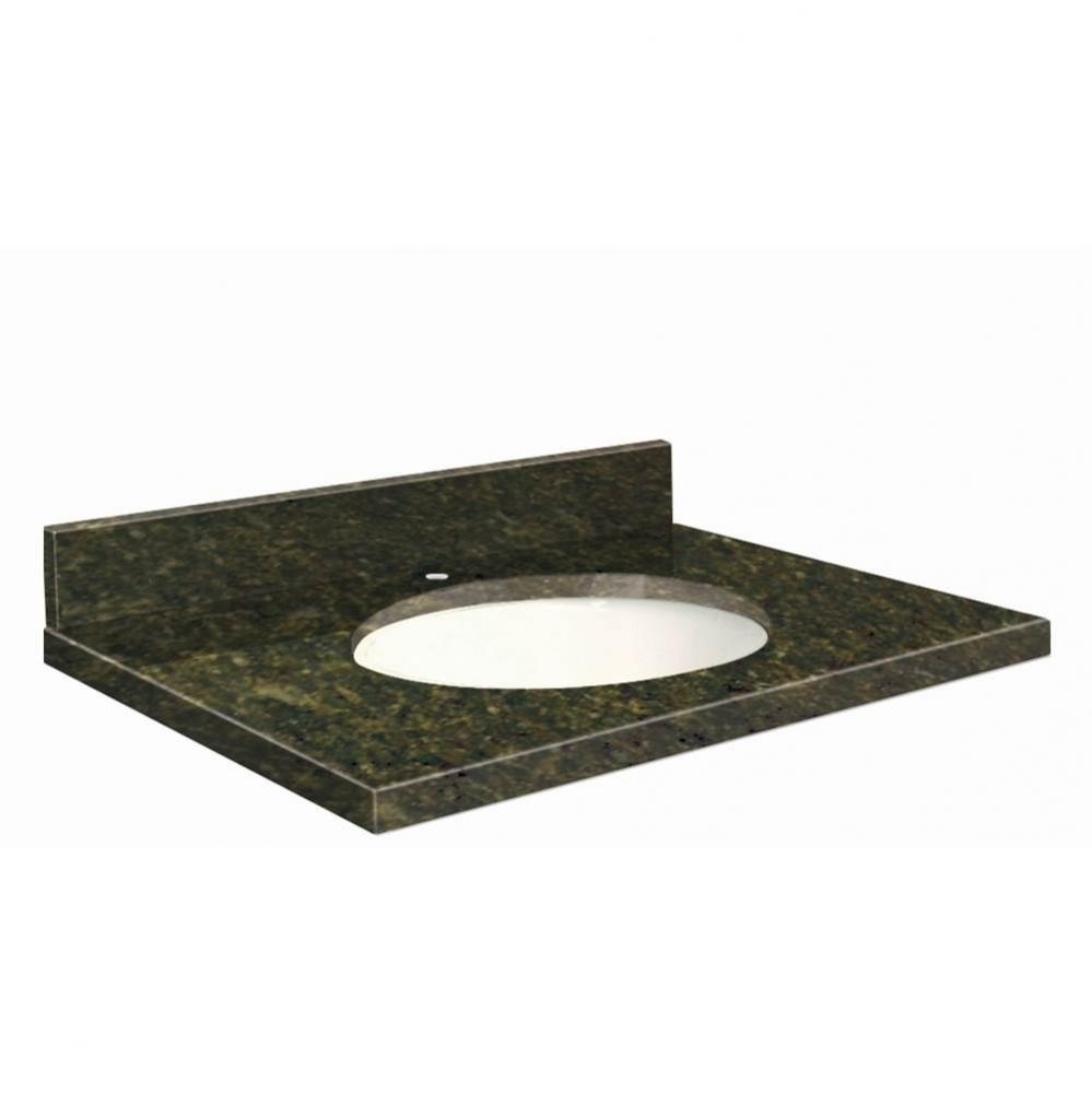 Granite 43-in x 22-in Bathroom Vanity Top with Eased Edge, Single Faucet Hole, and White Bowl in U
