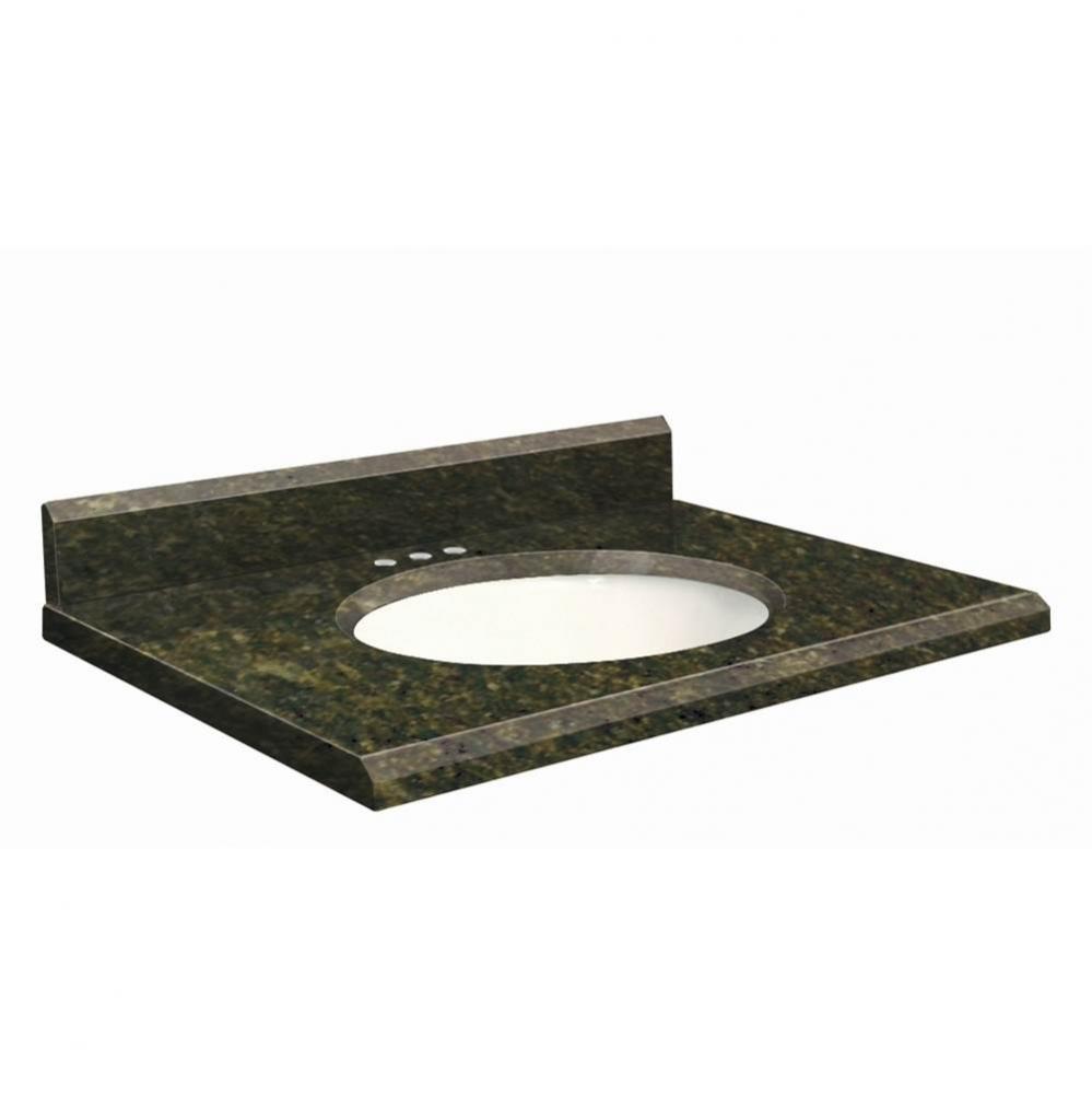 Granite 49-in x 19-in Bathroom Vanity Top with Beveled Edge, 8-in Centerset, and White Bowl in Uba