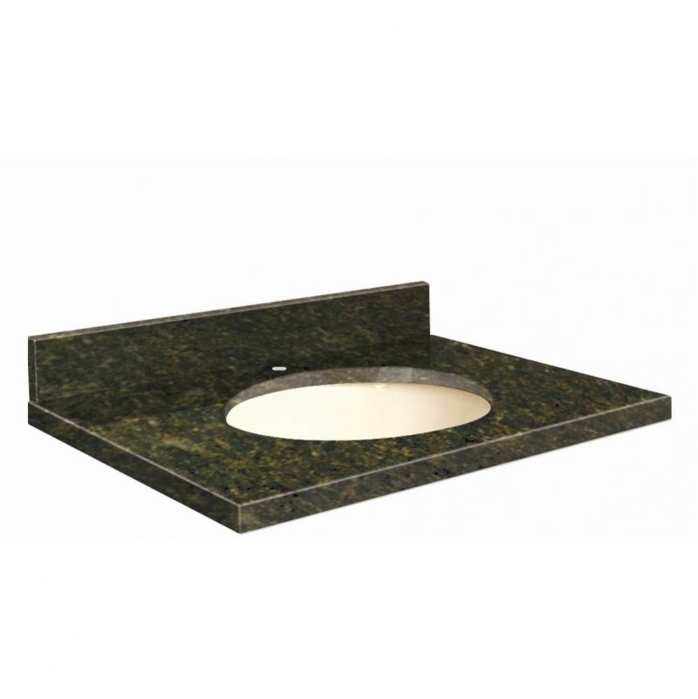 Granite 49-in x 22-in Bathroom Vanity Top with Eased Edge, Single Faucet Hole, and Biscuit Bowl in