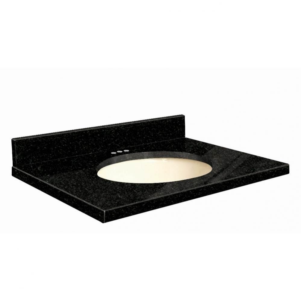 Granite 49-in x 22-in Bathroom Vanity Top with Eased Edge, 4-in Centerset, and Biscuit Bowl in Abs