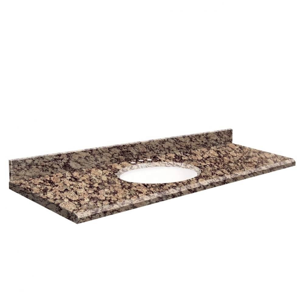 Granite 61-in x 22-in 1 Sink Bathroom Vanity Top with Beveled Edge, 8-in Contour, and White Bowl i