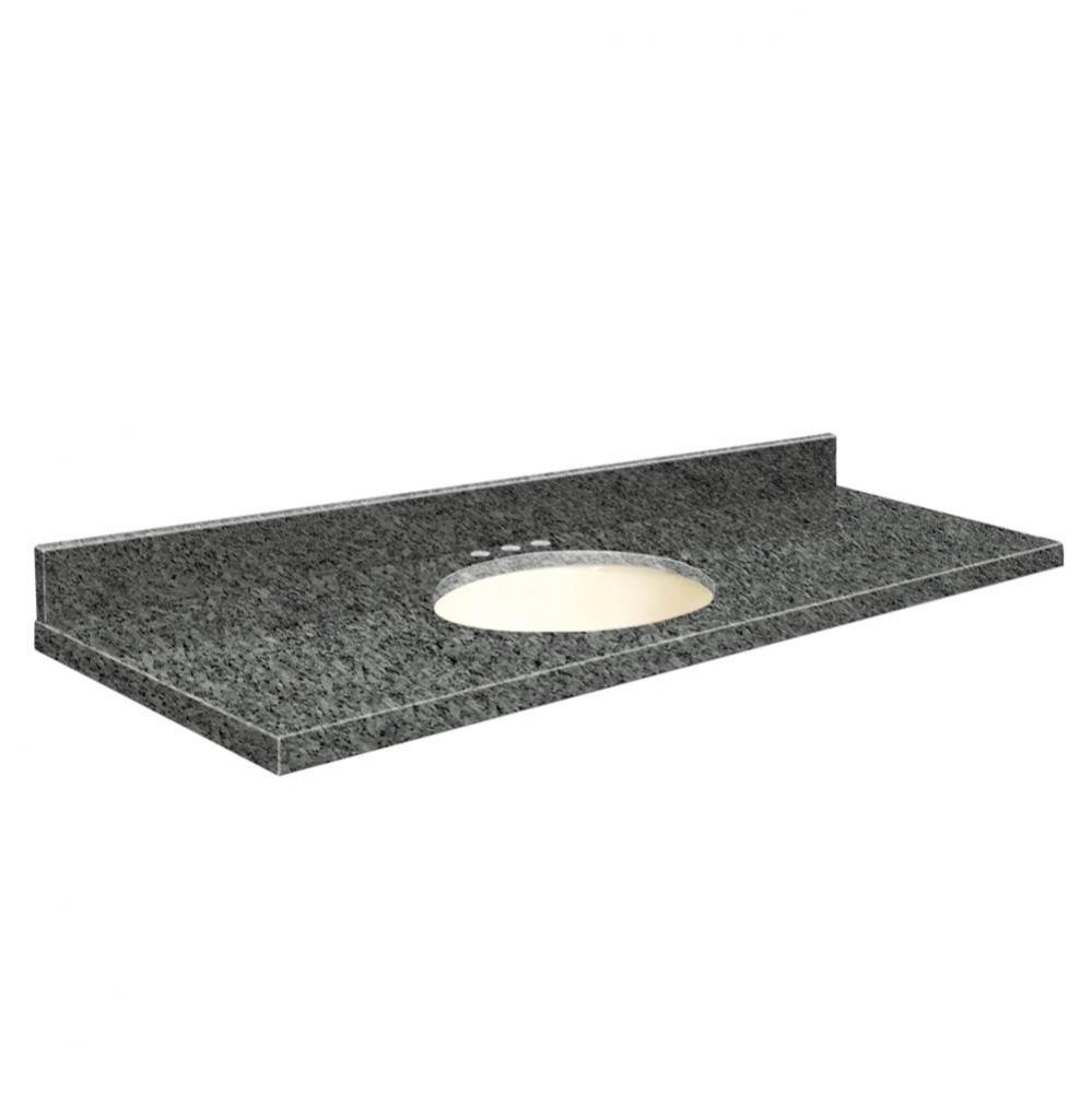Granite 61-in x 22-in Bathroom Vanity Top with Eased Edge, 8-in Centerset, and Biscuit Bowl in Blu