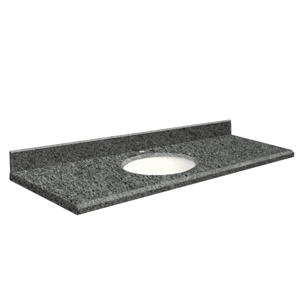 Granite 61-in x 22-in 1 Sink Bathroom Vanity Top with Beveled Edge, Single Faucet Hole, and White