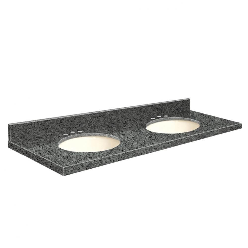 Granite 61-in x 22-in Double Sink Bathroom Vanity Top with Eased Edge, 8-in Contour, and Biscuit B