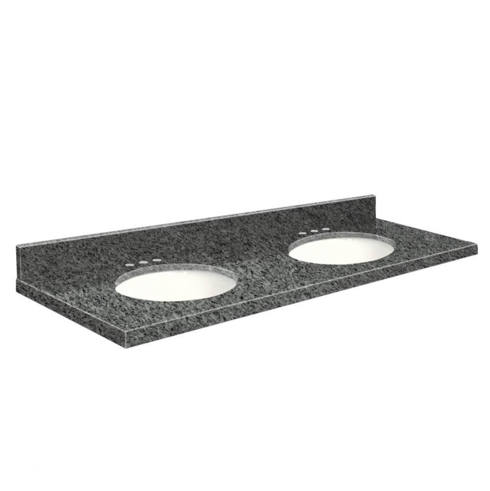 Granite 61-in x 22-in Double Sink Bathroom Vanity Top with Eased Edge, 8-in Centerset, and White B