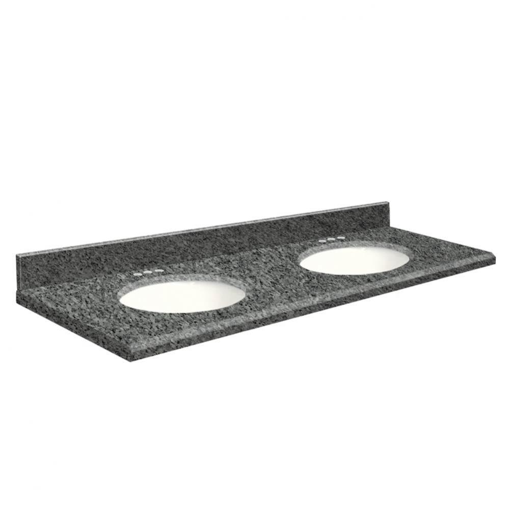 Granite 61-in x 22-in Double Sink Bathroom Vanity Top with Beveled Edge, 4-in Centerset, and White