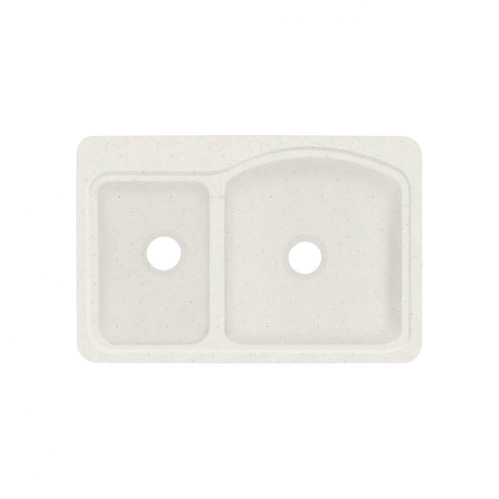 Cambridge 33in x 22in Solid Surface Drop-in Double Bowl Kitchen Sink, in Matrix Summit