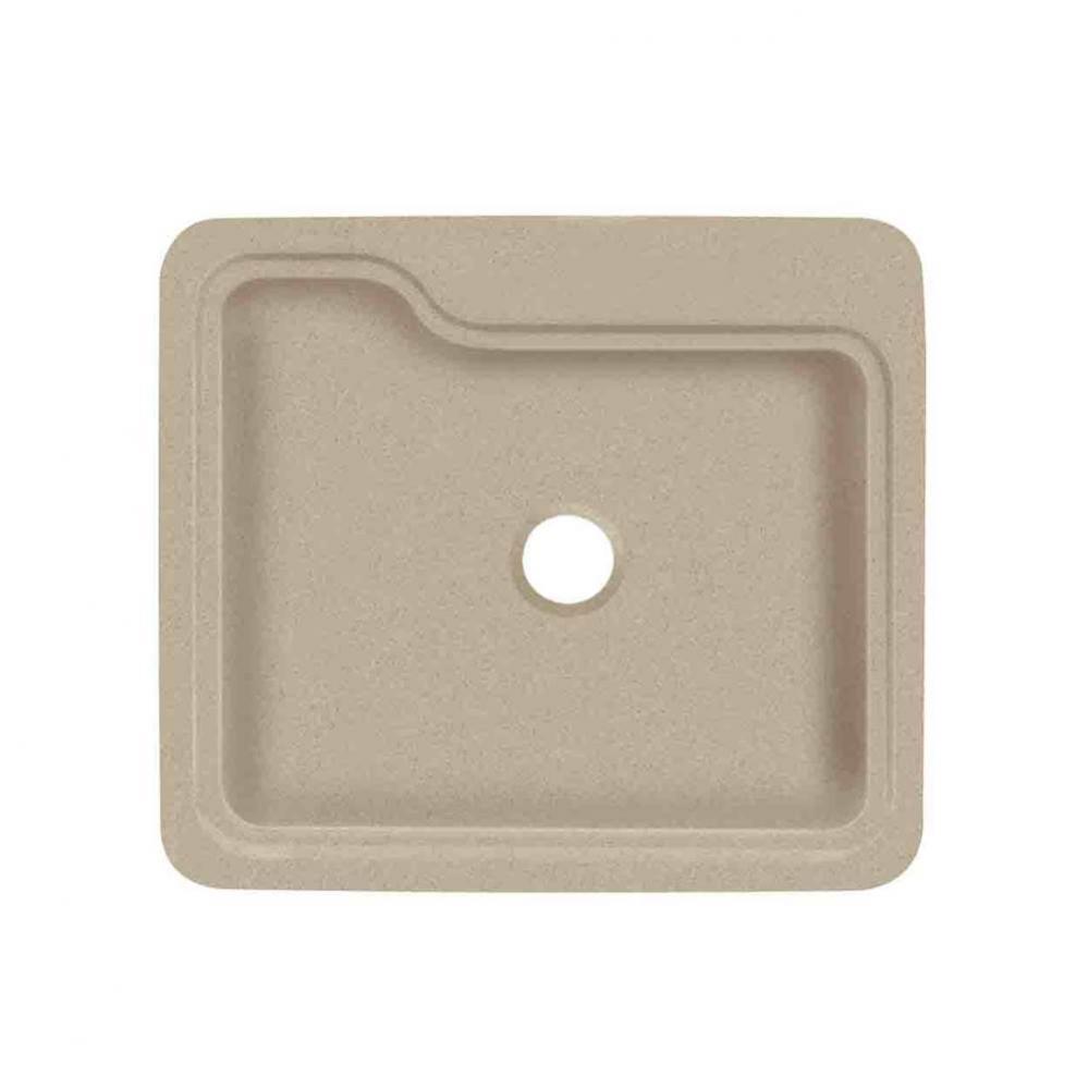 Portland 25in x 22in Solid Surface Drop-in Single Bowl Kitchen Sink, in Matrix Sand