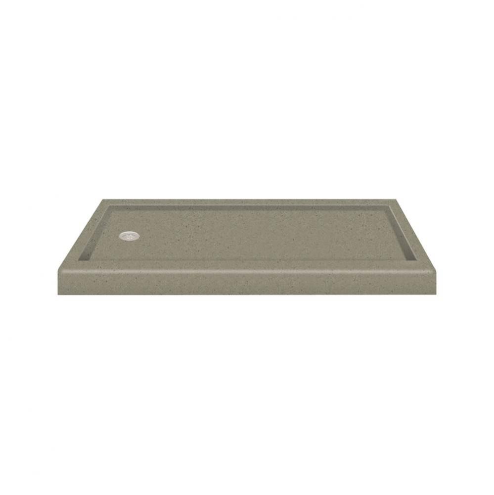 60'' x 32'' Decor Solid Surface Left-Hand Shower Base in Peppered Sage