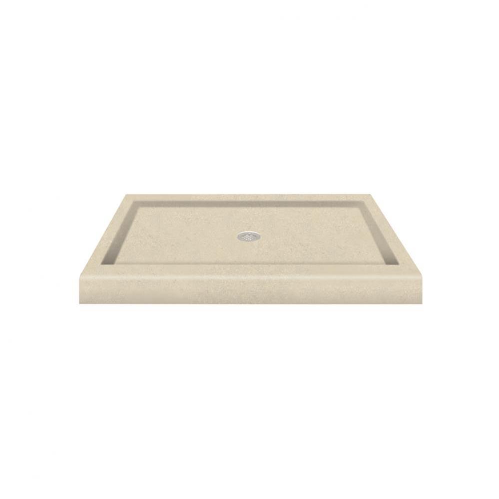 Decor Solid Surface 48-in x 34-in Shower Base with Center Drain