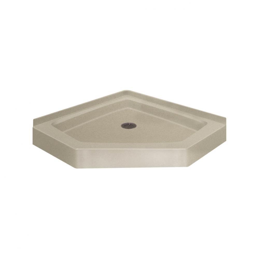 Decor Solid Surface 38-in x 38-in Neo-Angle Shower Base with Center Drain