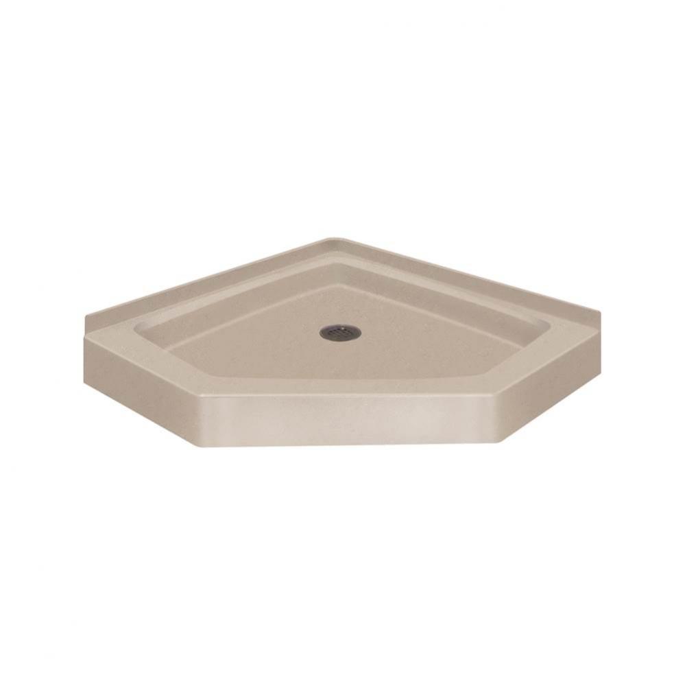 Decor Solid Surface 38-in x 38-in Neo-Angle Shower Base with Center Drain