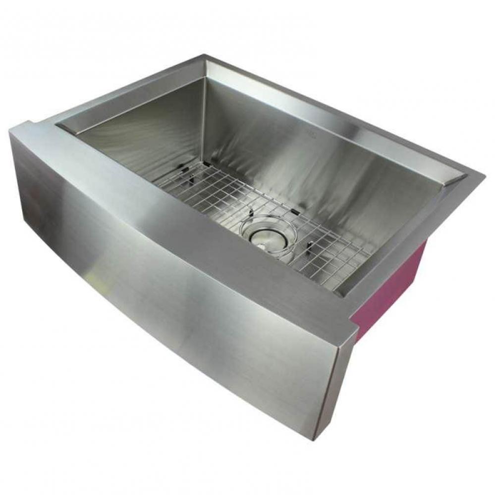 Studio 29.5-in x 22in 14 Gauge Undermount Single Bowl Farmhouse Kitchen Sink with SinkPocket