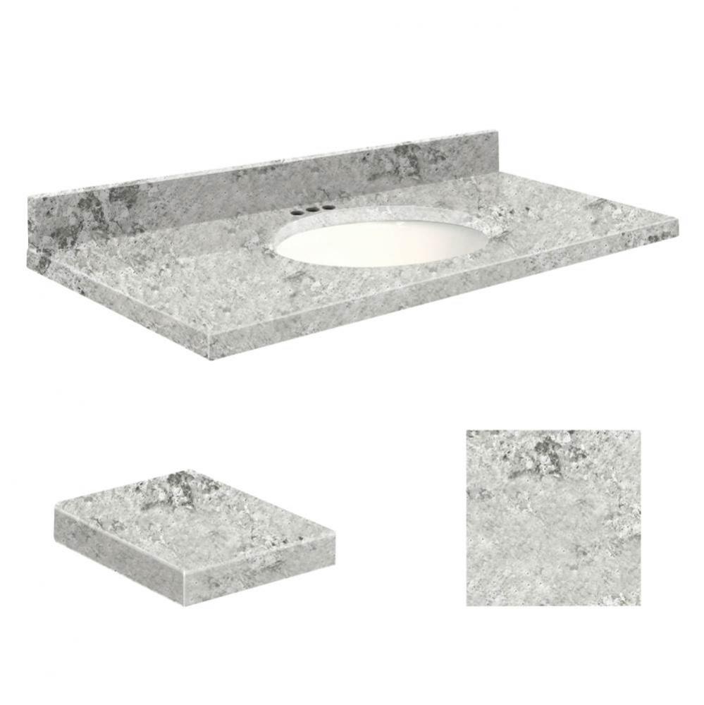 Quartz 31-in x 19-in Bathroom Vanity Top with Eased Edge, 4-in Centerset, and White Bowl in Winter