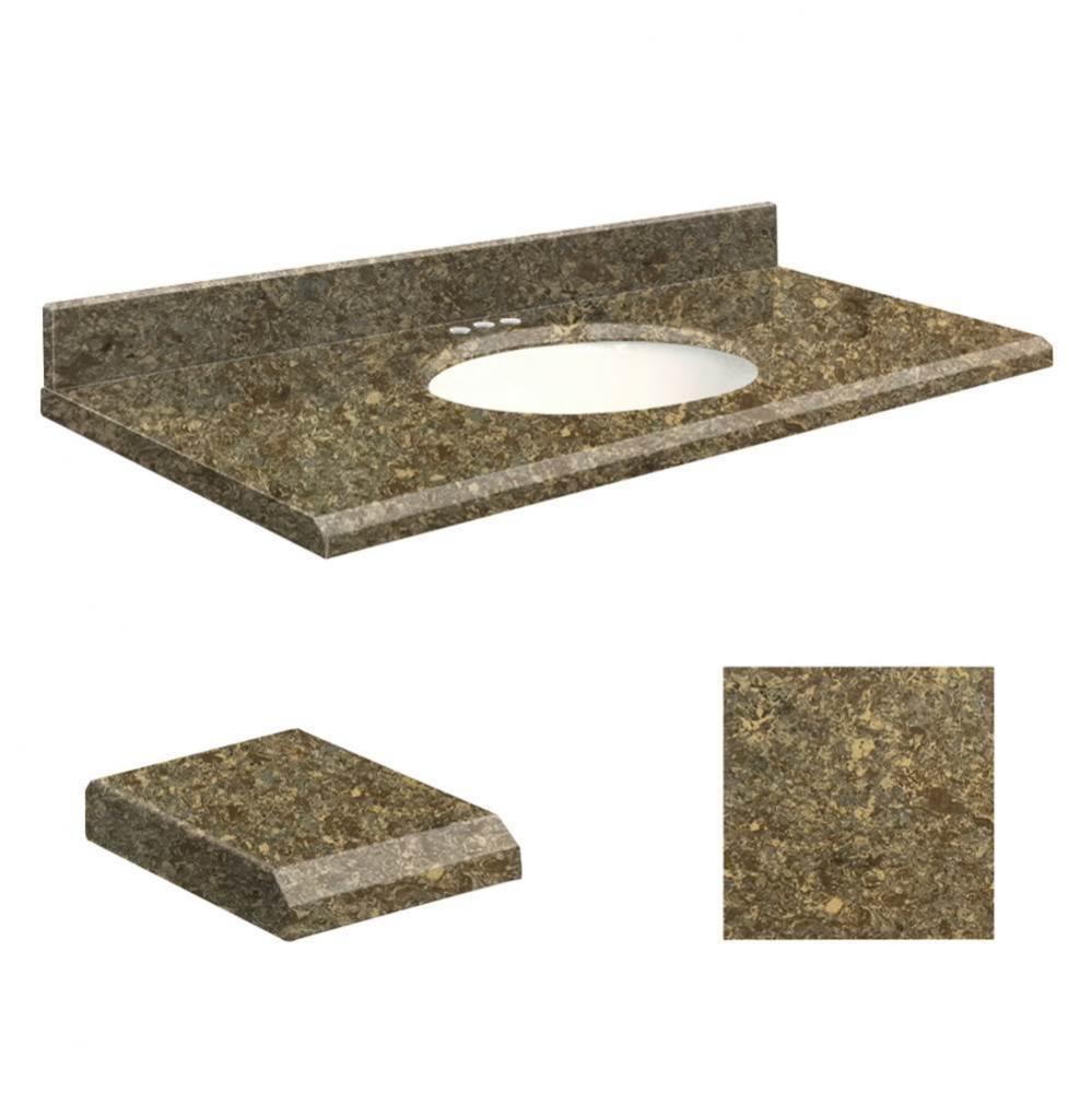 Quartz 31 -in x 22-in 1 Sink Bathroom Vanity Top with Beveled Edge, 4-in Centerset, and White Bowl