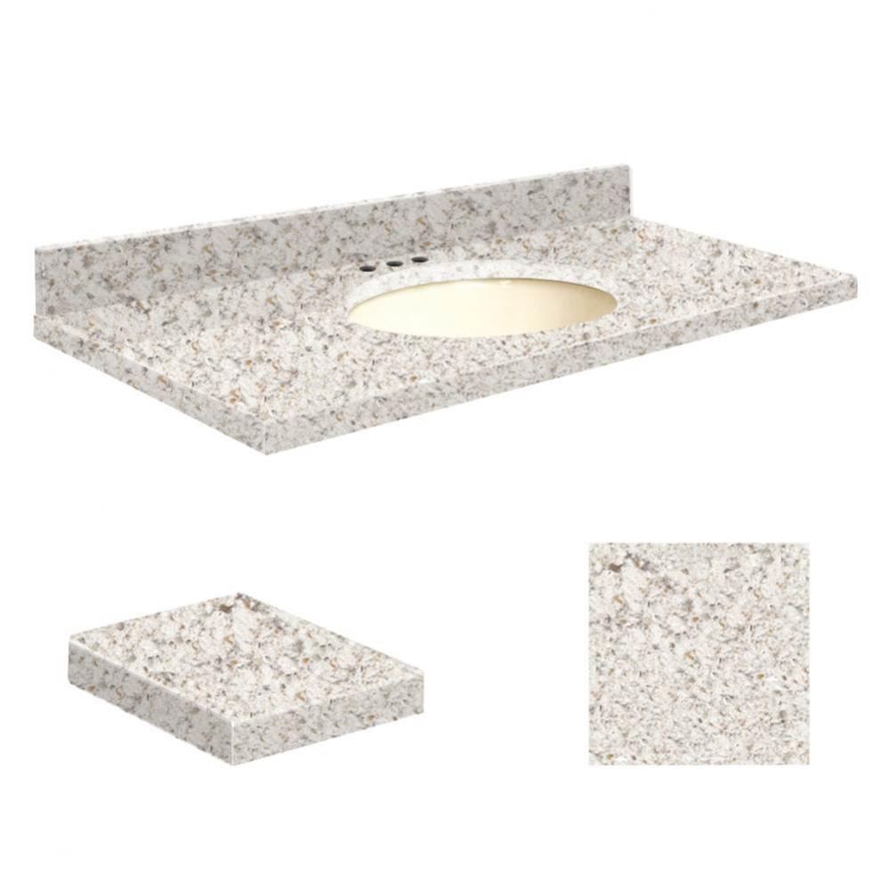 Quartz 37-in x 19-in Bathroom Vanity Top with Eased Edge, 8-in Centerset, and Biscuit Bowl in Almo