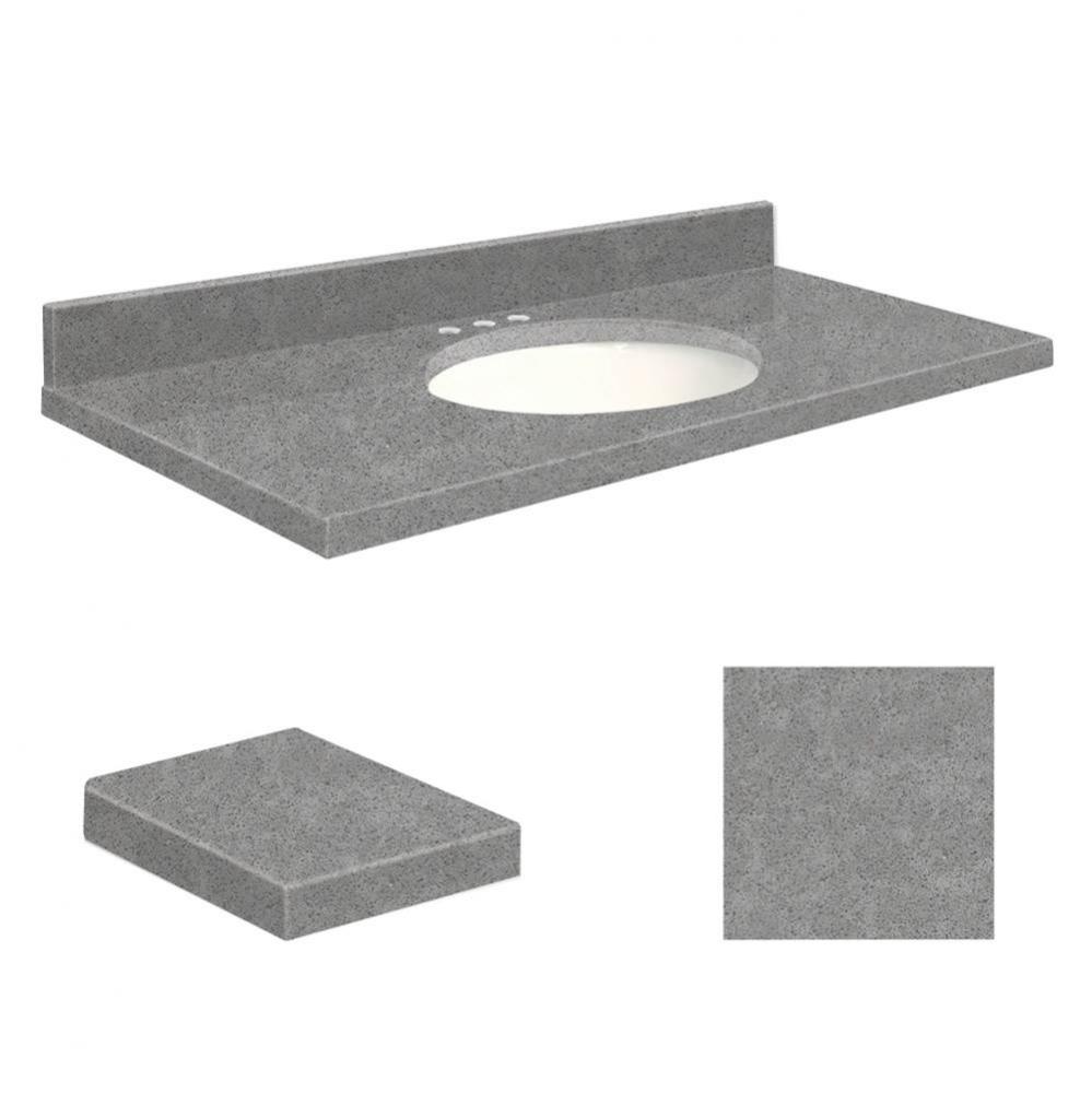 Quartz 37-in x 22-in Bathroom Vanity Top with Eased Edge, 8-in Centerset, and White Bowl in Urban