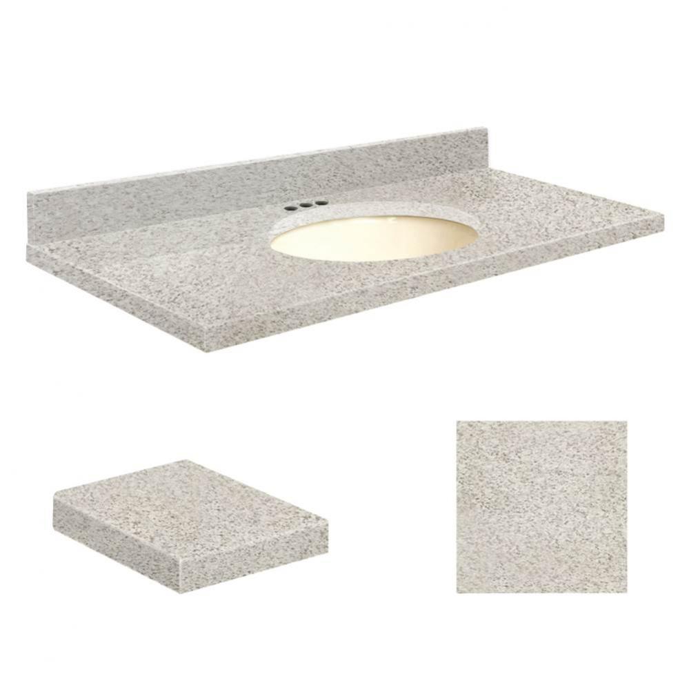 Quartz 37-in x 22-in Bathroom Vanity Top with Eased Edge, 4-in Centerset, and Biscuit Bowl in Port