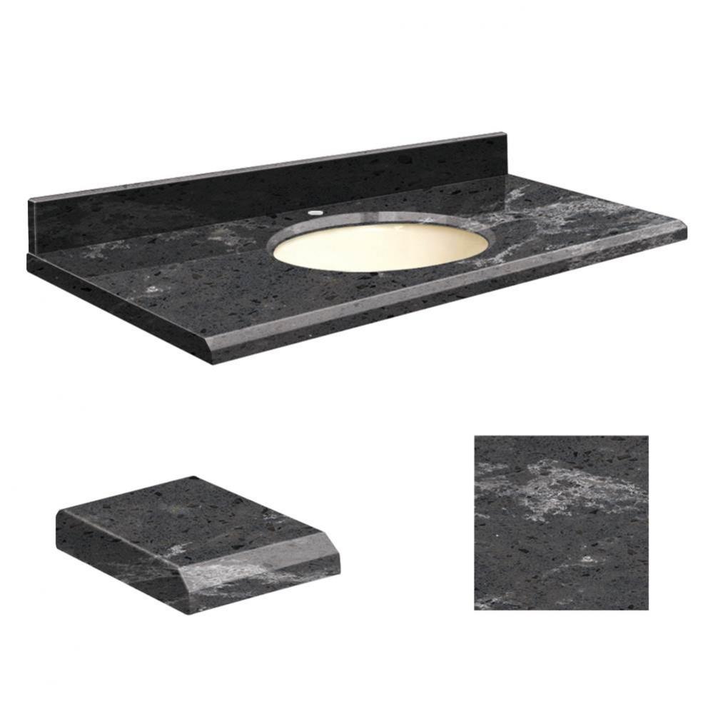 Quartz 43-in x 22-in Bathroom Vanity Top with Beveled Edge, Single Faucet Hole, and Biscuit Bowl i