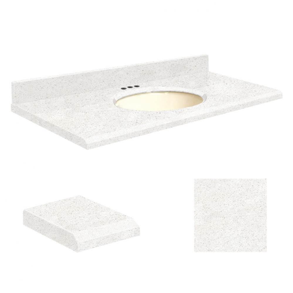 Quartz 49-in x 22-in Bathroom Vanity Top with Beveled Edge, 4-in Centerset, and Biscuit Bowl in Na