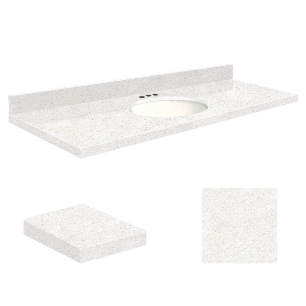 Quartz 61-in x 22-in Bathroom Vanity Top with Eased Edge, 4-in Centerset, and White Bowl in Natura