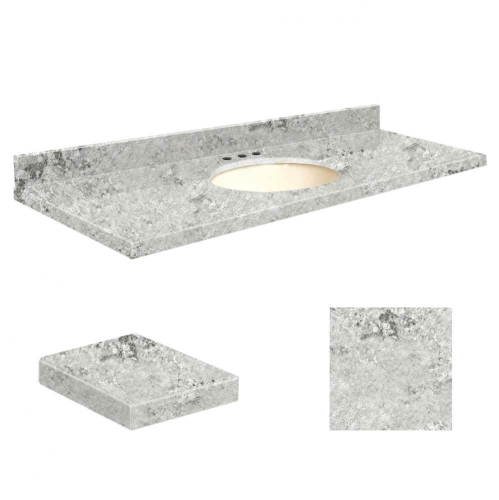 Quartz 61-in x 22-in Bathroom Vanity Top with Eased Edge, 8-in Centerset, and Biscuit Bowl in Wint