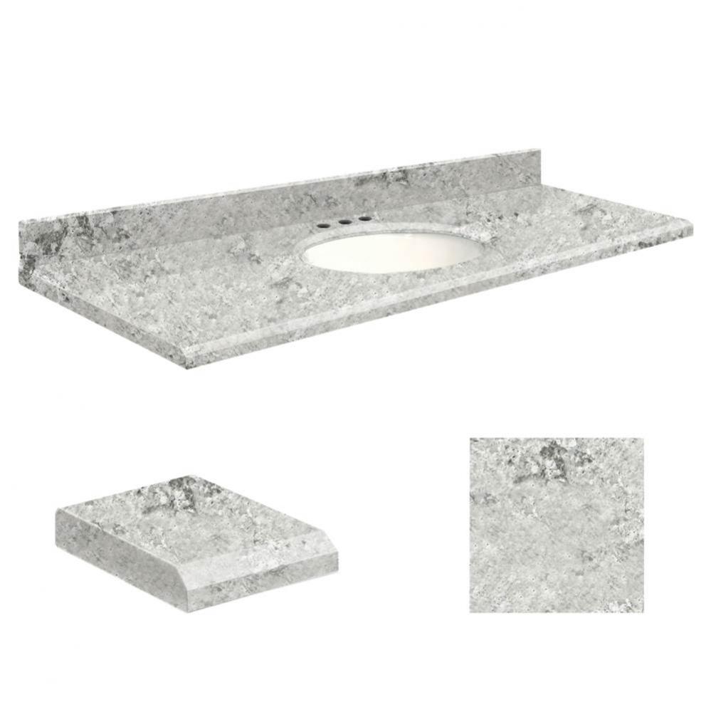 Quartz 61-in x 22-in Bathroom Vanity Top with Beveled Edge, 8-in Centerset, and White Bowl in Wint