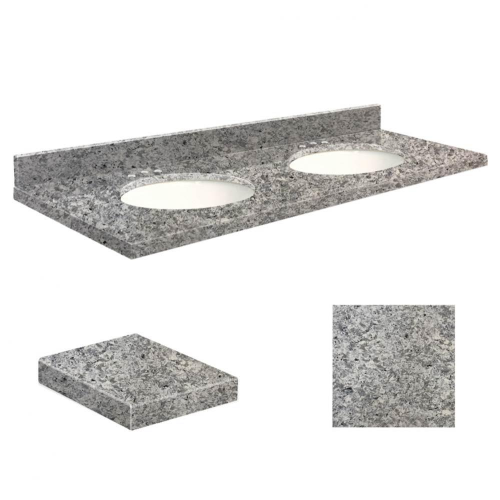 Quartz 61-in x 22-in Double Sink Bathroom Vanity Top with Eased Edge, 8-in Contour, and White Bowl