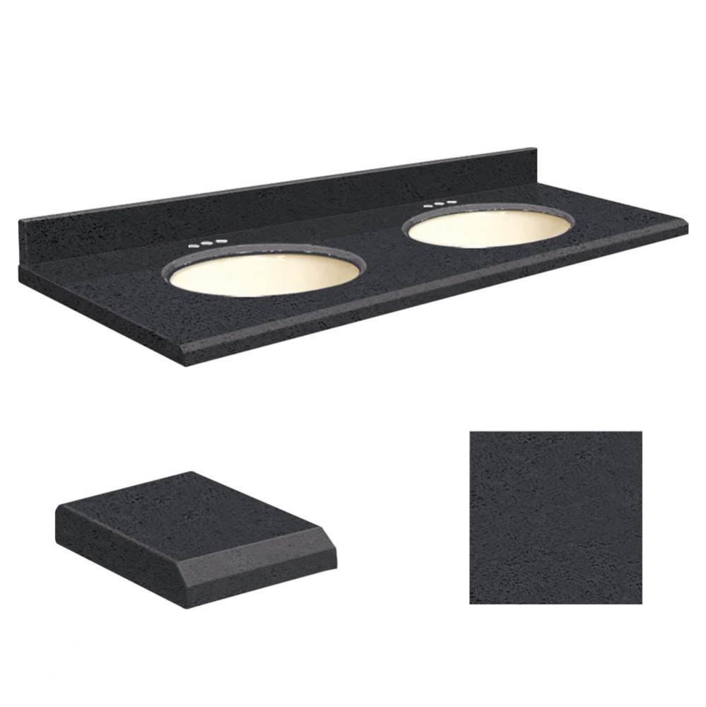 Quartz 61-in x 22-in Double Sink Bathroom Vanity Top with Beveled Edge, 4-in Centerset, and Biscui