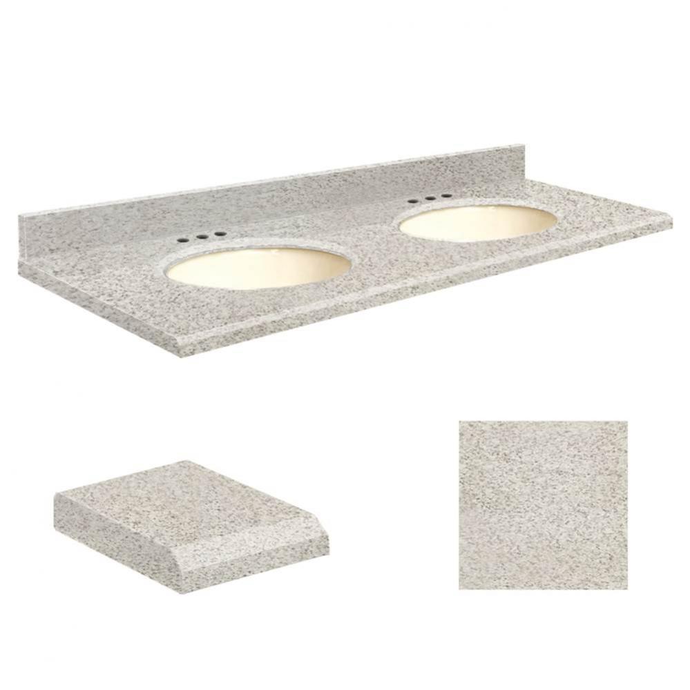 Quartz 61-in x 22-in Double Sink Bathroom Vanity Top with Beveled Edge, 8-in Centerset, and Biscui