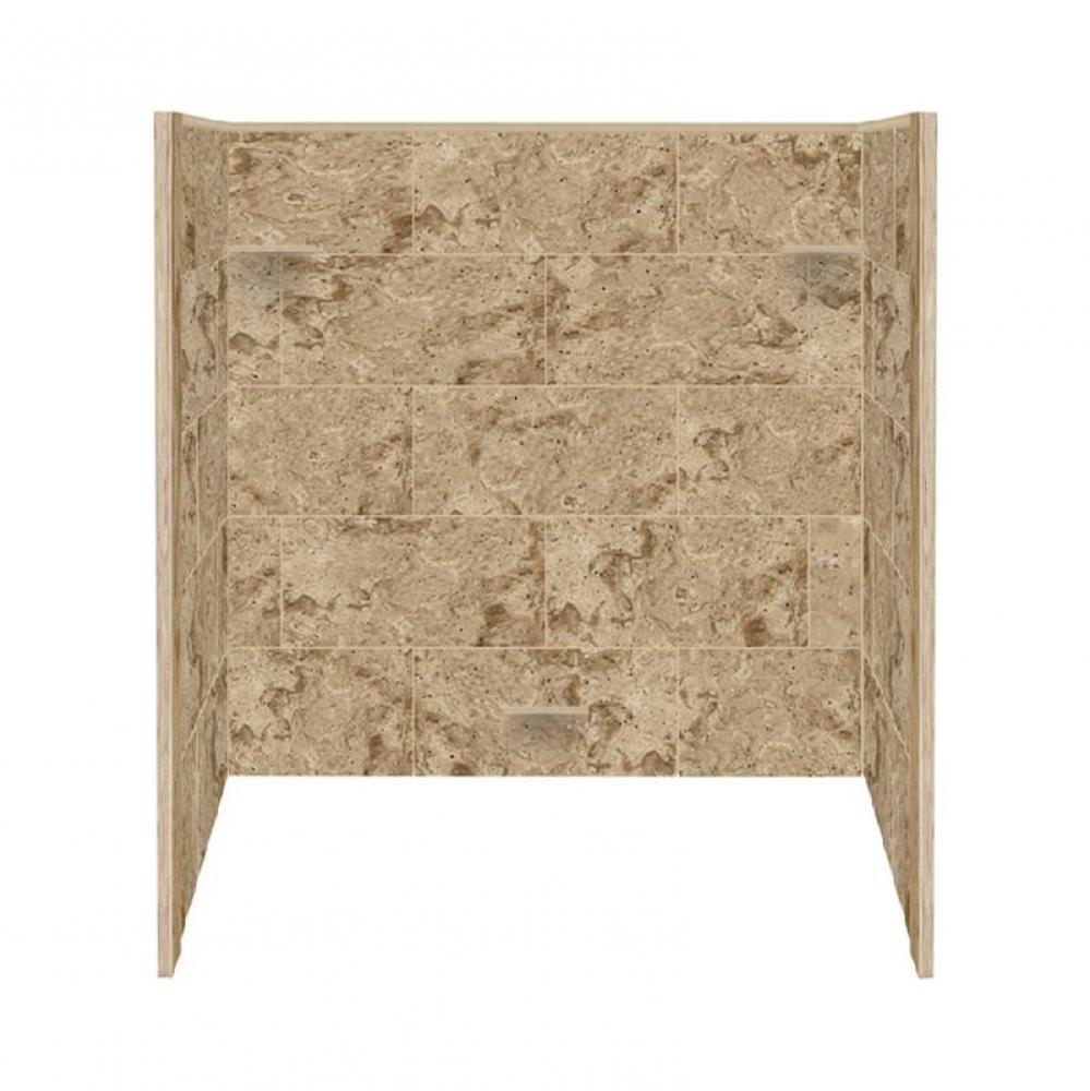 60'' x 32'' x 60'' Solid Surface Tub Wall Surround in Sand Mountain