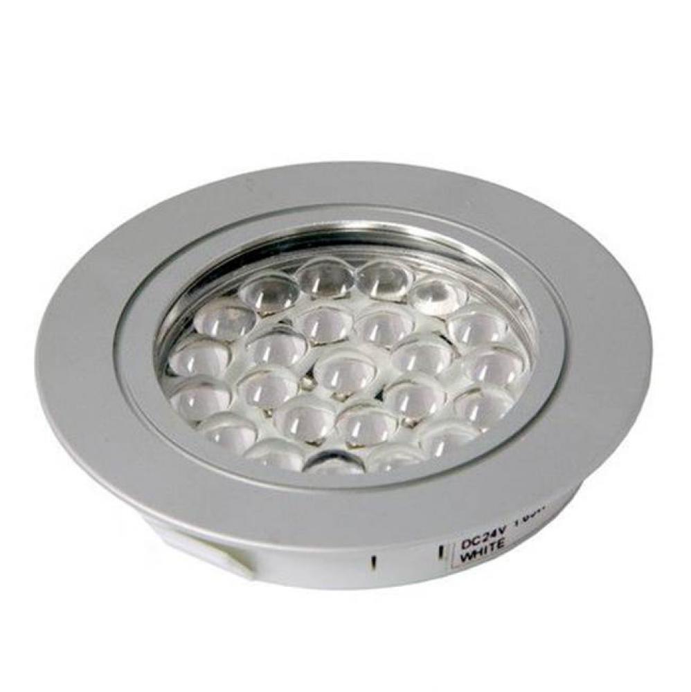 HD LED 24V 1.65W Recess-Surface Puck Light, Aluminum, Cool White