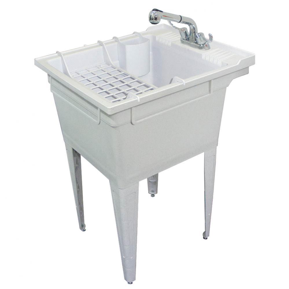 Floor-Mounted Laundry Tub 22.375'' W x 26'' D x 34.75'' H in Grey Gr